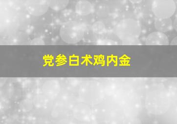 党参白术鸡内金