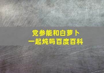 党参能和白萝卜一起炖吗百度百科