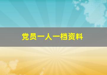 党员一人一档资料