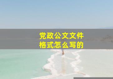 党政公文文件格式怎么写的