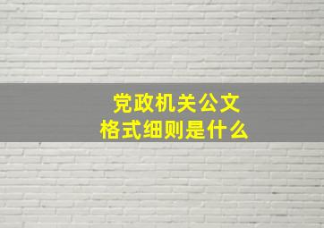 党政机关公文格式细则是什么