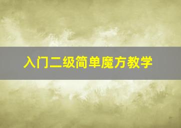 入门二级简单魔方教学