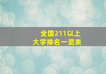 全国211以上大学排名一览表