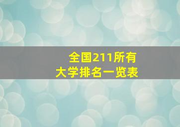 全国211所有大学排名一览表