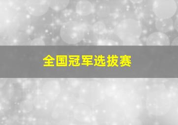 全国冠军选拔赛