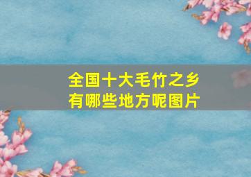 全国十大毛竹之乡有哪些地方呢图片