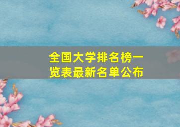 全国大学排名榜一览表最新名单公布