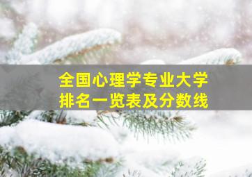 全国心理学专业大学排名一览表及分数线