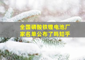 全国磷酸铁锂电池厂家名单公布了吗知乎