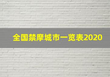 全国禁摩城市一览表2020