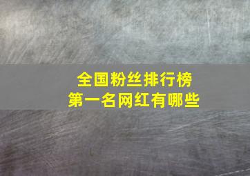 全国粉丝排行榜第一名网红有哪些