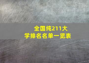 全国纯211大学排名名单一览表