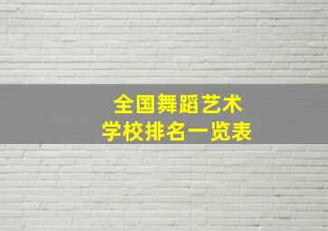 全国舞蹈艺术学校排名一览表