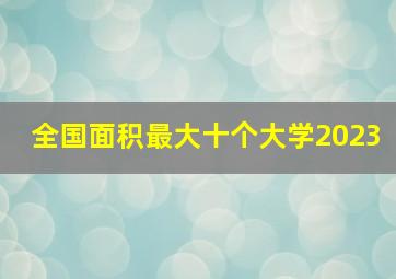 全国面积最大十个大学2023