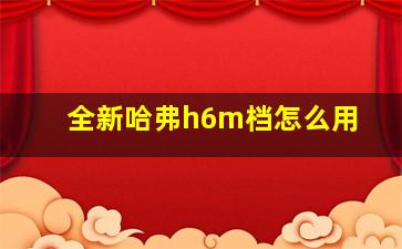 全新哈弗h6m档怎么用