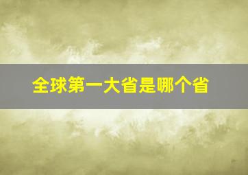 全球第一大省是哪个省