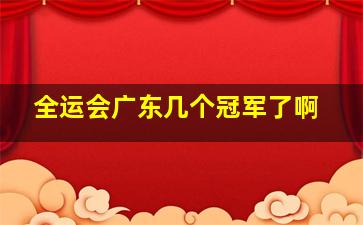 全运会广东几个冠军了啊