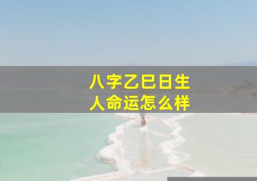 八字乙巳日生人命运怎么样