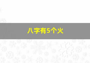 八字有5个火