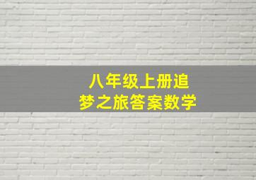 八年级上册追梦之旅答案数学