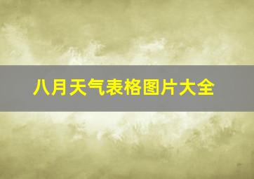 八月天气表格图片大全