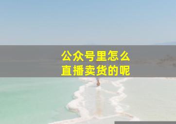 公众号里怎么直播卖货的呢