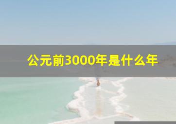 公元前3000年是什么年