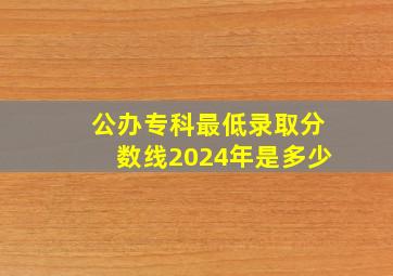 公办专科最低录取分数线2024年是多少