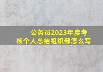 公务员2023年度考核个人总结组织部怎么写