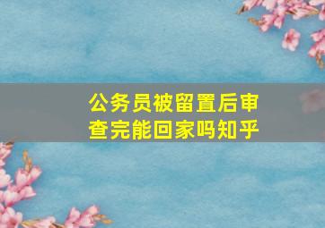 公务员被留置后审查完能回家吗知乎