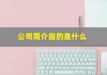 公司简介指的是什么