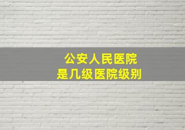 公安人民医院是几级医院级别