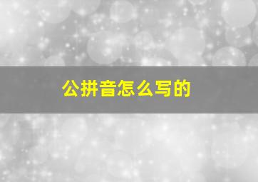 公拼音怎么写的