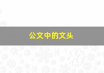 公文中的文头