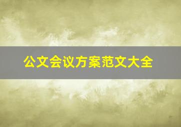 公文会议方案范文大全