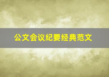 公文会议纪要经典范文