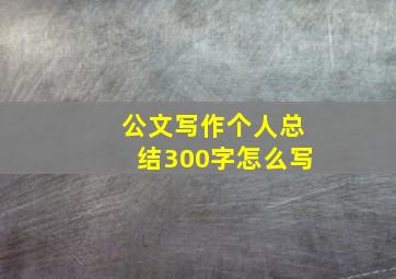 公文写作个人总结300字怎么写