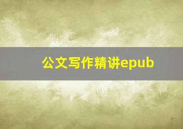 公文写作精讲epub