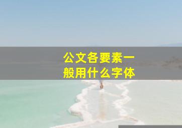 公文各要素一般用什么字体