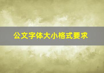 公文字体大小格式要求