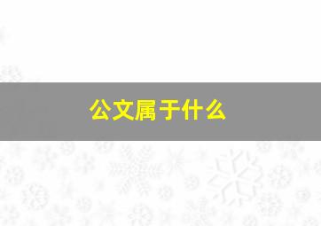 公文属于什么