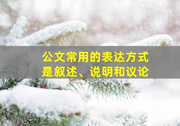 公文常用的表达方式是叙述、说明和议论