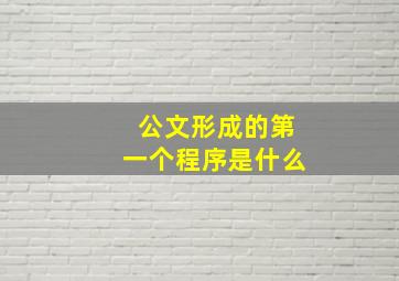 公文形成的第一个程序是什么