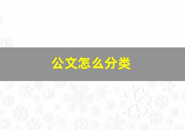 公文怎么分类