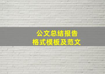 公文总结报告格式模板及范文