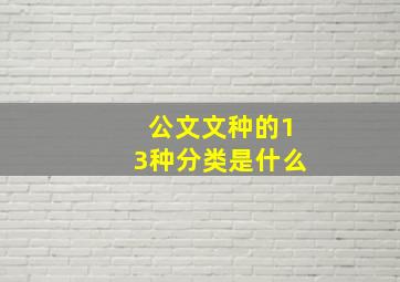 公文文种的13种分类是什么