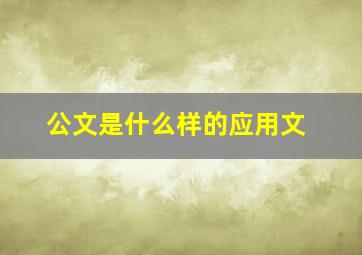 公文是什么样的应用文