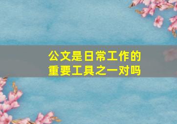 公文是日常工作的重要工具之一对吗