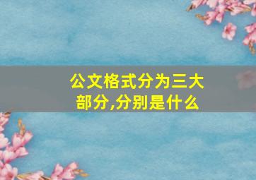 公文格式分为三大部分,分别是什么