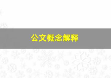 公文概念解释